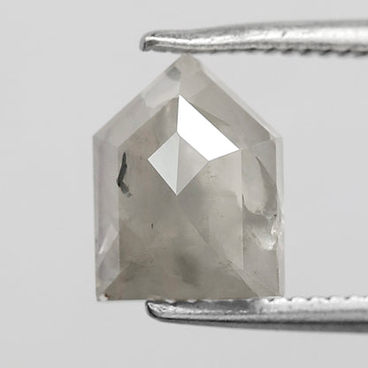 1.43 CT shield cut natural loose diamond 7.90 mm misty white color salt and pepper diamond for a wedding band