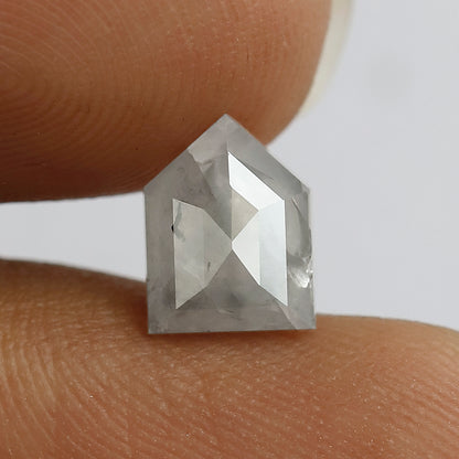 1.43 CT shield cut natural loose diamond 7.90 mm misty white color salt and pepper diamond for a wedding band