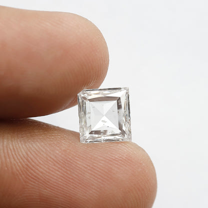 1.80 CT Princess Shape Loose Natural EF Color Eye Clean Si Clarity Diamond 7.50 MM Ethically Sourced Rose Cut Diamond
