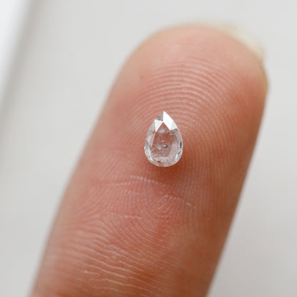 Pear Cut 0.20 CT Salt and Pepper Diamond, Natural White Translucent Loose Earth Mined Diamond for Unique Ring Gift