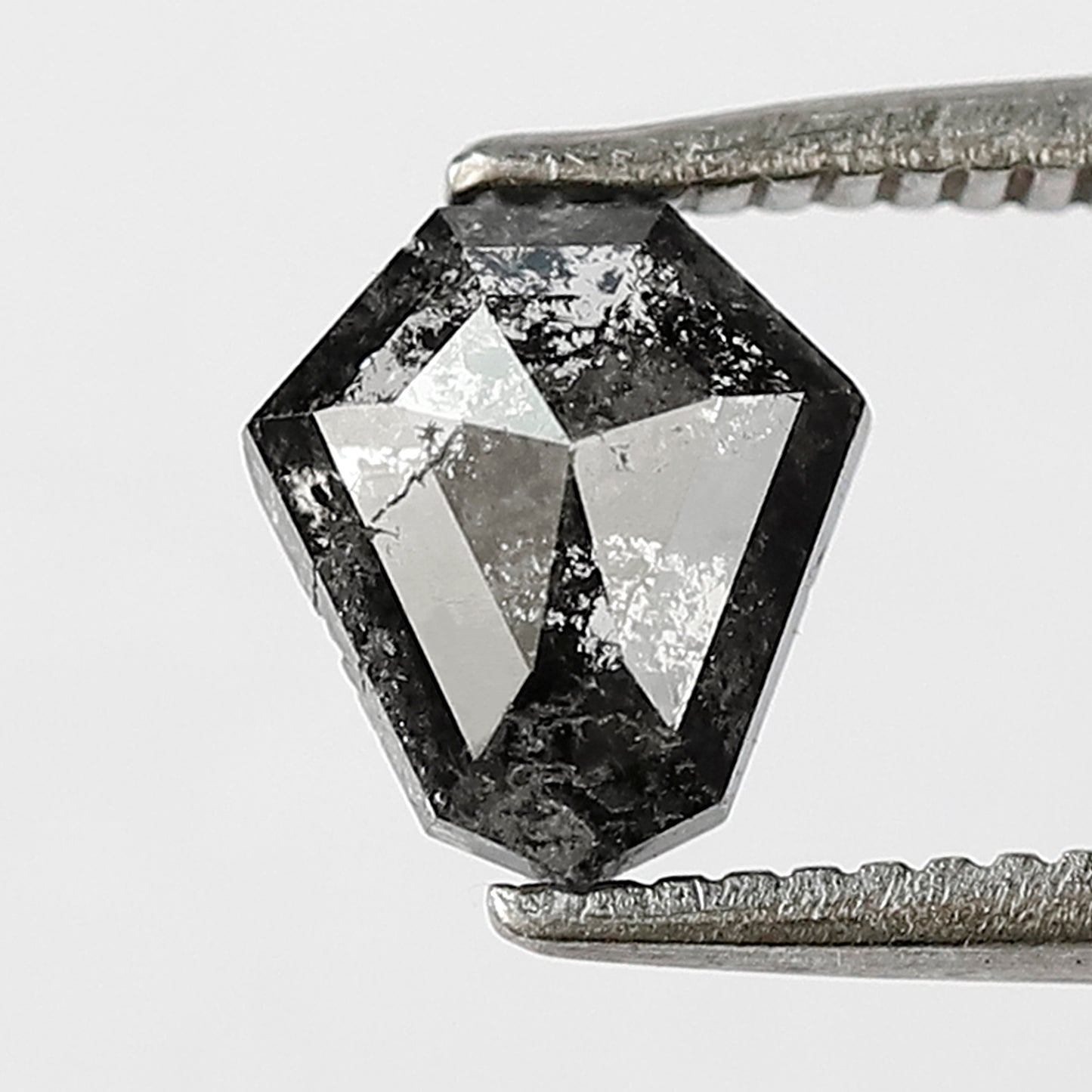 0.92 CT shield cut salt and pepper diamond 6.60 mm gray-black color natural loose diamond for making jewelry