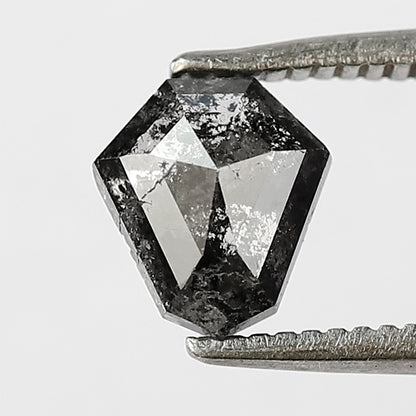 0.92 CT shield cut salt and pepper diamond 6.60 mm gray-black color natural loose diamond for making jewelry