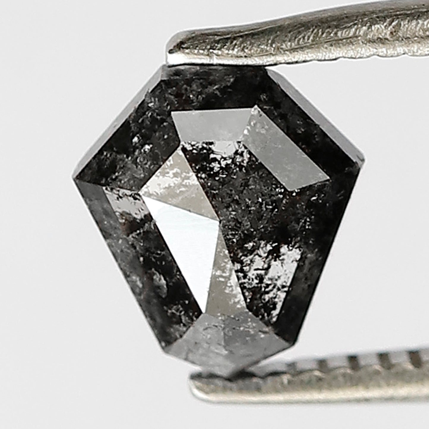 0.92 CT shield cut salt and pepper diamond 6.60 mm gray-black color natural loose diamond for making jewelry