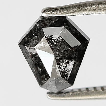 0.92 CT shield cut salt and pepper diamond 6.60 mm gray-black color natural loose diamond for making jewelry