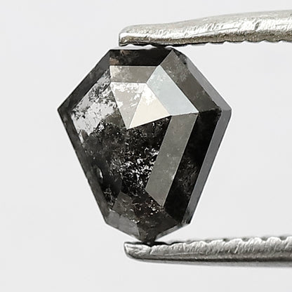 0.92 CT shield cut salt and pepper diamond 6.60 mm gray-black color natural loose diamond for making jewelry