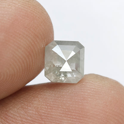 1.12 CT 6 MM Magnificent Gray Color Emerald Cut Salt and Pepper Loose Diamond
