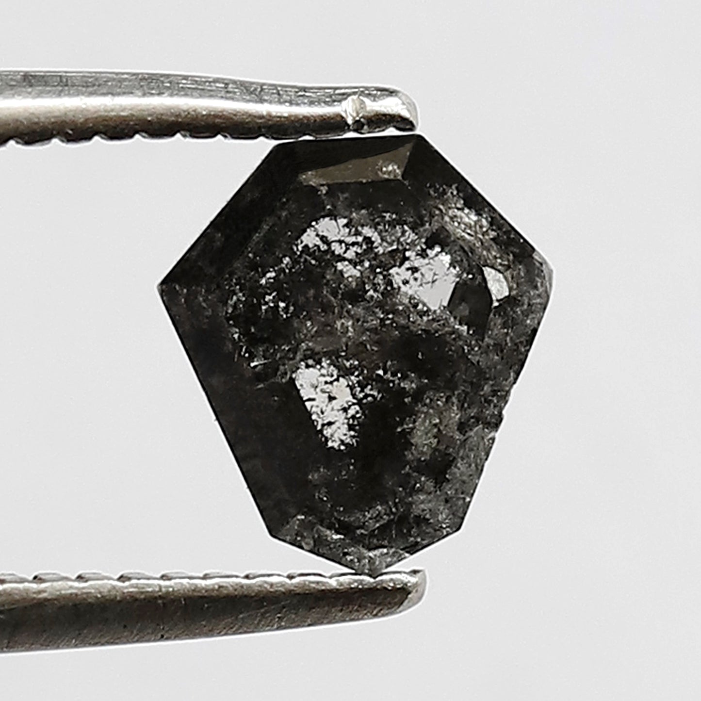 0.92 CT shield cut salt and pepper diamond 6.60 mm gray-black color natural loose diamond for making jewelry