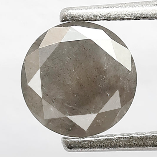 0.88 CT Round Shape Brilliant Cut Diamond Natural Loose Grey Brown Color Diamond 6.30 MM Full Cut Salt and Pepper Diamond