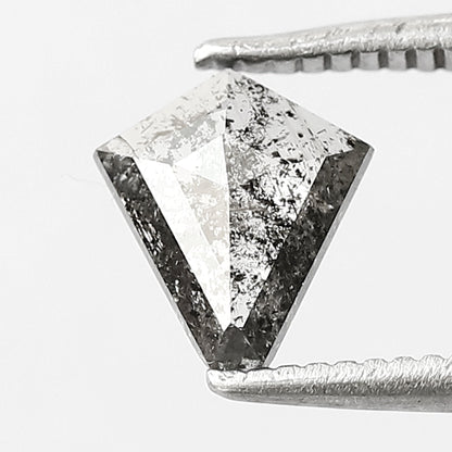 0.53 CT kite shape salt and pepper diamond 6.90 mm gray-black color loose natural diamond for making jewelry