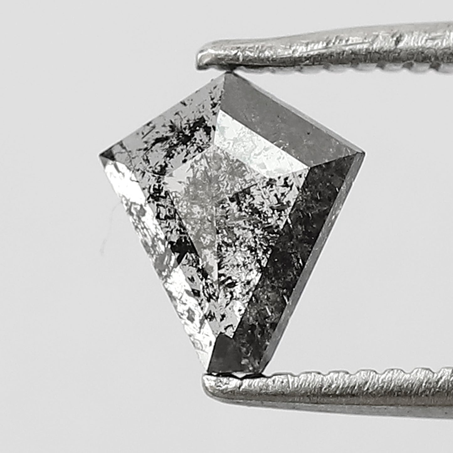 0.53 CT kite shape salt and pepper diamond 6.90 mm gray-black color loose natural diamond for making jewelry