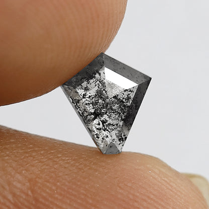 0.53 CT kite shape salt and pepper diamond 6.90 mm gray-black color loose natural diamond for making jewelry