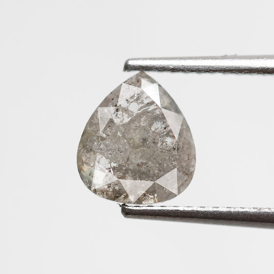 0.86 CT Gray Black Pear Shape Diamond, Natural 8.20 MM Ethical Salt and Pepper Diamond For Pear Wedding Ring