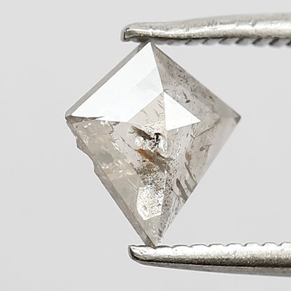 0.46 CT Kite shape salt and pepper diamond 7 mm translucent gray-black color loose natural diamond for wedding ring