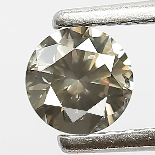 0.42 CT Round Shape Diamond Loose Natural Conflict Free 4.7 MM Grey Black Color Diamond Salt and Pepper Diamond For Wedding Ring