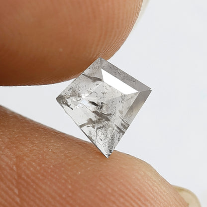 0.46 CT Kite shape salt and pepper diamond 7 mm translucent gray-black color loose natural diamond for wedding ring