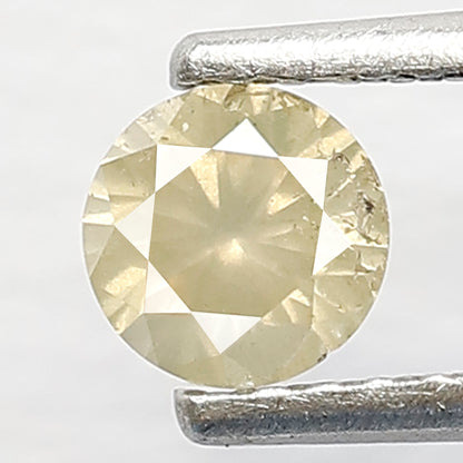 0.35 CT Loose Natural Fancy Misty Yellow Color Diamond Round Shape Diamond Full Brilliant Cut Rustic Diamond Custom Made Wedding Jewelry