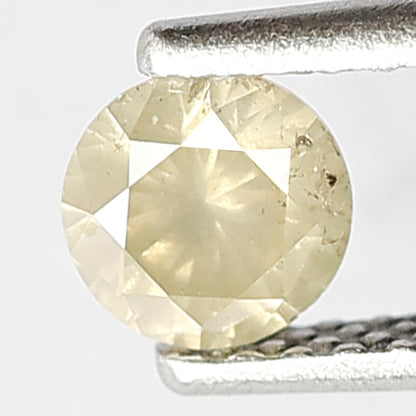 0.35 CT Loose Natural Fancy Misty Yellow Color Diamond Round Shape Diamond Full Brilliant Cut Rustic Diamond Custom Made Wedding Jewelry