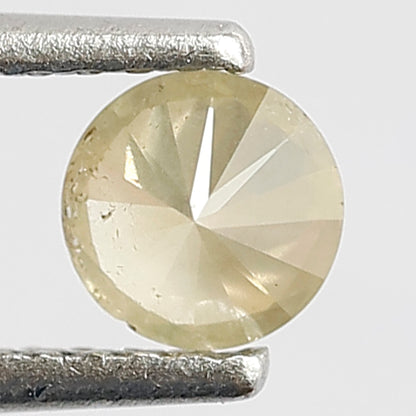 0.35 CT Loose Natural Fancy Misty Yellow Color Diamond Round Shape Diamond Full Brilliant Cut Rustic Diamond Custom Made Wedding Jewelry