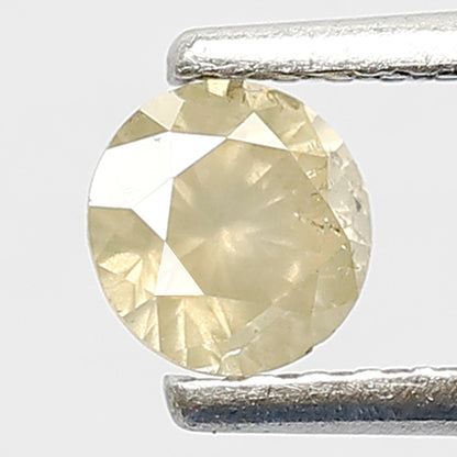 0.35 CT Loose Natural Fancy Misty Yellow Color Diamond Round Shape Diamond Full Brilliant Cut Rustic Diamond Custom Made Wedding Jewelry