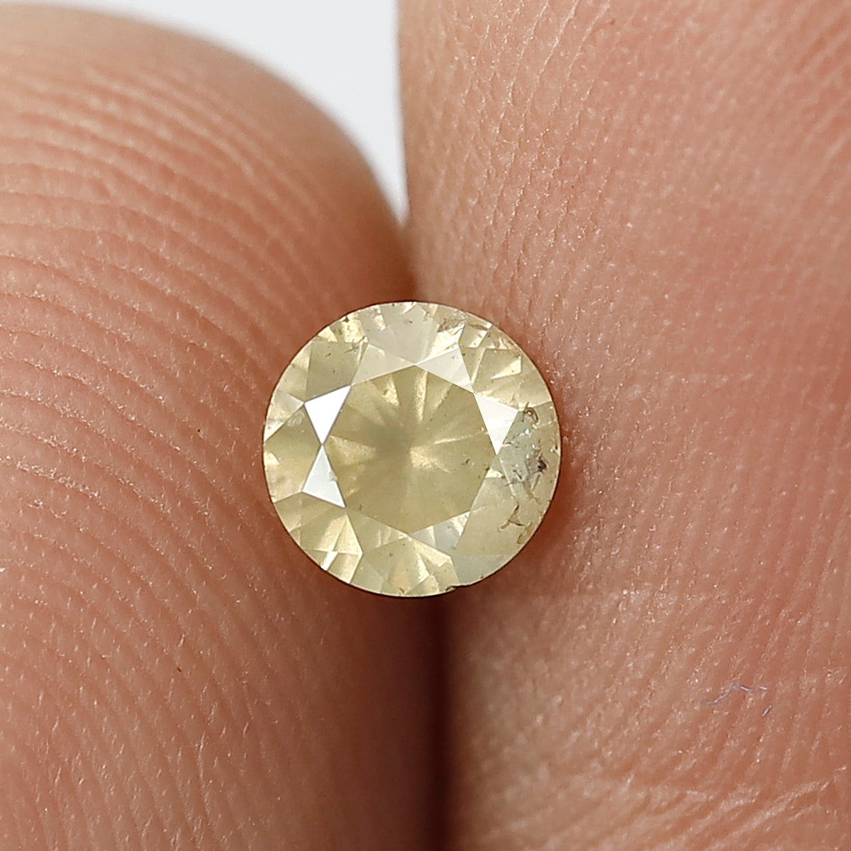 0.35 CT Loose Natural Fancy Misty Yellow Color Diamond Round Shape Diamond Full Brilliant Cut Rustic Diamond Custom Made Wedding Jewelry