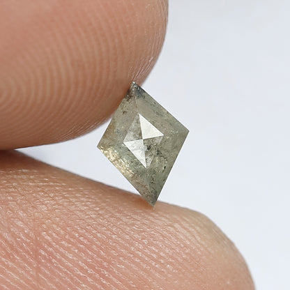 0.79 CT Gorgeous Yellowish Grey Color Long Kite Shape Salt and Pepper Diamond