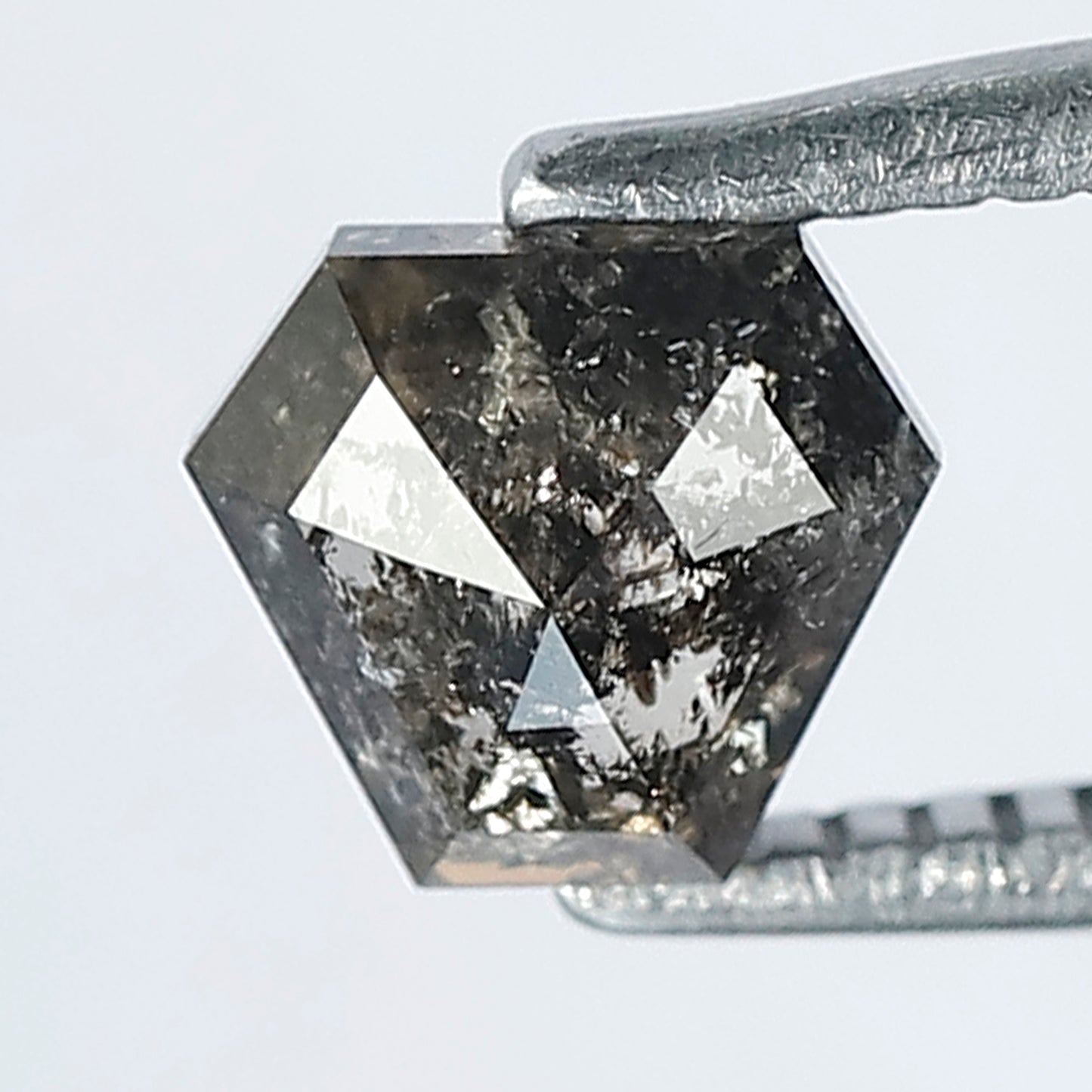 0.63 CT 5 MM Geometric Shape Brown Black Color Salt and Pepper Loose Diamond