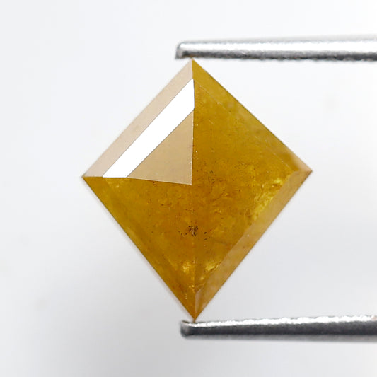 2.73 Ct Natural Kite Shape Yellow Diamond, 11.40 mm Loose Earth Mined Rustic Diamond For Wedding Band