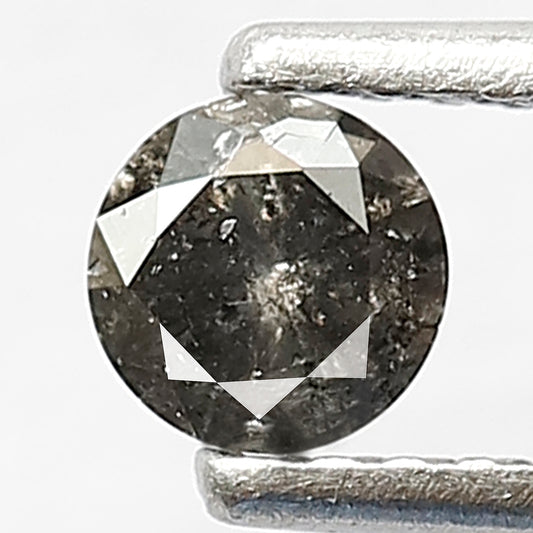 4 x 4 x 2.4 MM Loose Natural Conflict Free 0.23 CT Round Brilliant Cut Natural Grey Black Color Diamond Salt and Pepper Diamond