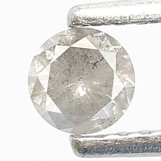 0.22 CT Natural Grey Black Color Diamond Round Shape Diamond 3.7 MM Loose Natural Salt and Pepper Diamond Wedding Jewelry