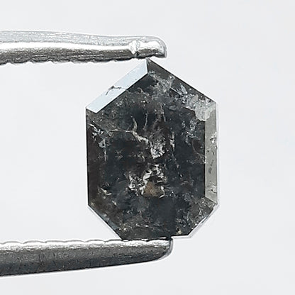 0.68 CT Unique Cut Bullet Shape Salt and Pepper Natural Blackish Grey Diamond