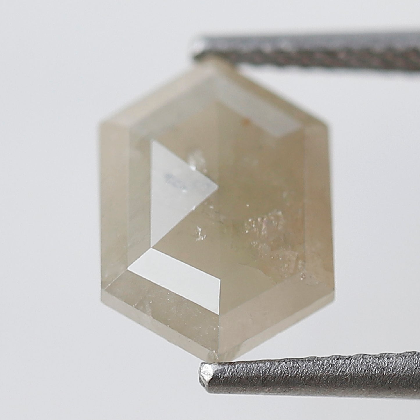 Elongated Hexagon Loose Diamond 2.56 Carat, Natural Misty White Rustic Diamond, Ethical Conflict Free Gem for Jewelry