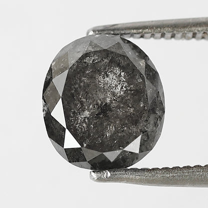 2.74 CT oval salt and pepper diamond 8.40 mm gray-black color natural loose diamond for wedding jewelry