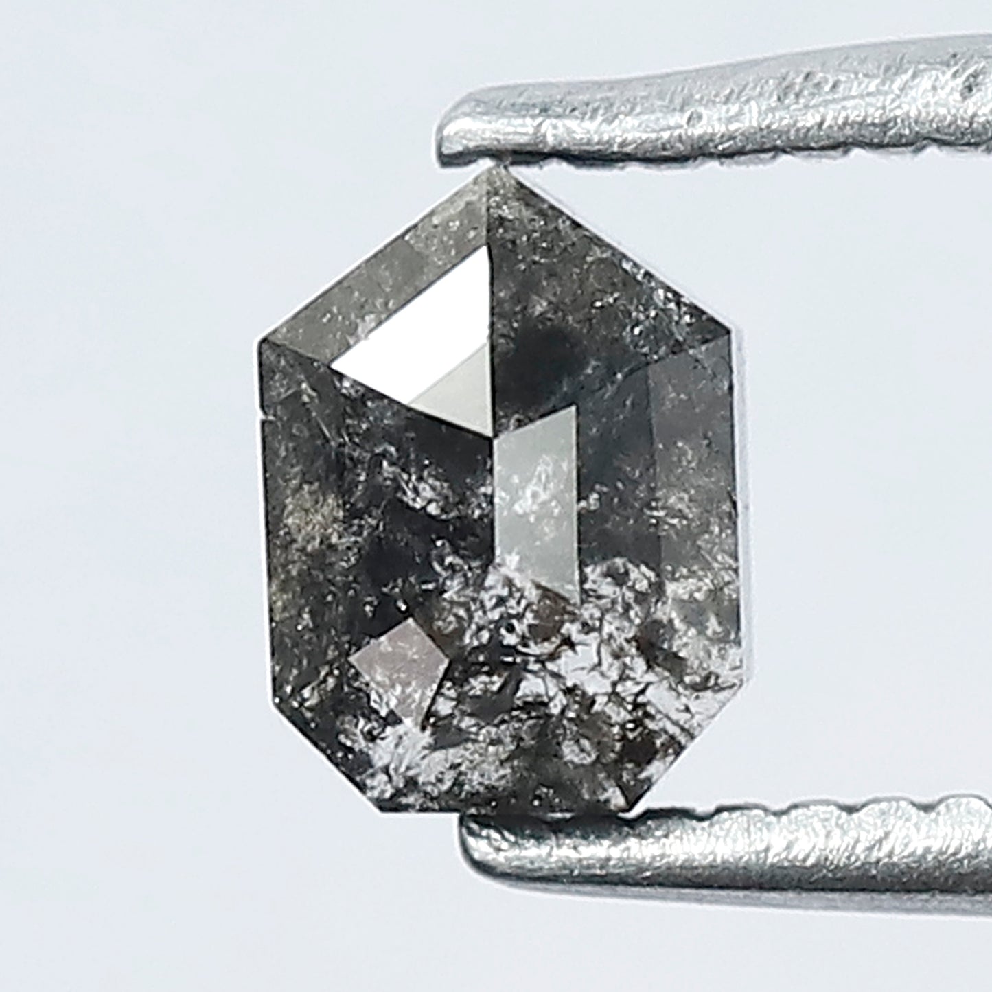 0.68 CT Unique Cut Bullet Shape Salt and Pepper Natural Blackish Grey Diamond