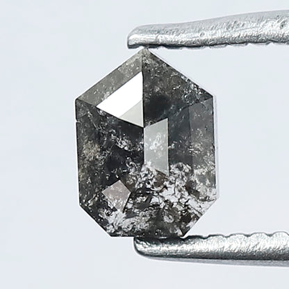 0.68 CT Unique Cut Bullet Shape Salt and Pepper Natural Blackish Grey Diamond