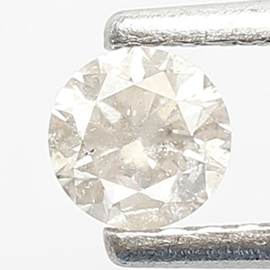 0.24 CT Fancy White Color Diamond 3.8 x 3.8 x 2.5 MM Round Shape Diamond Loose Natural Ethically Sourced Full Brilliant Cut Diamond