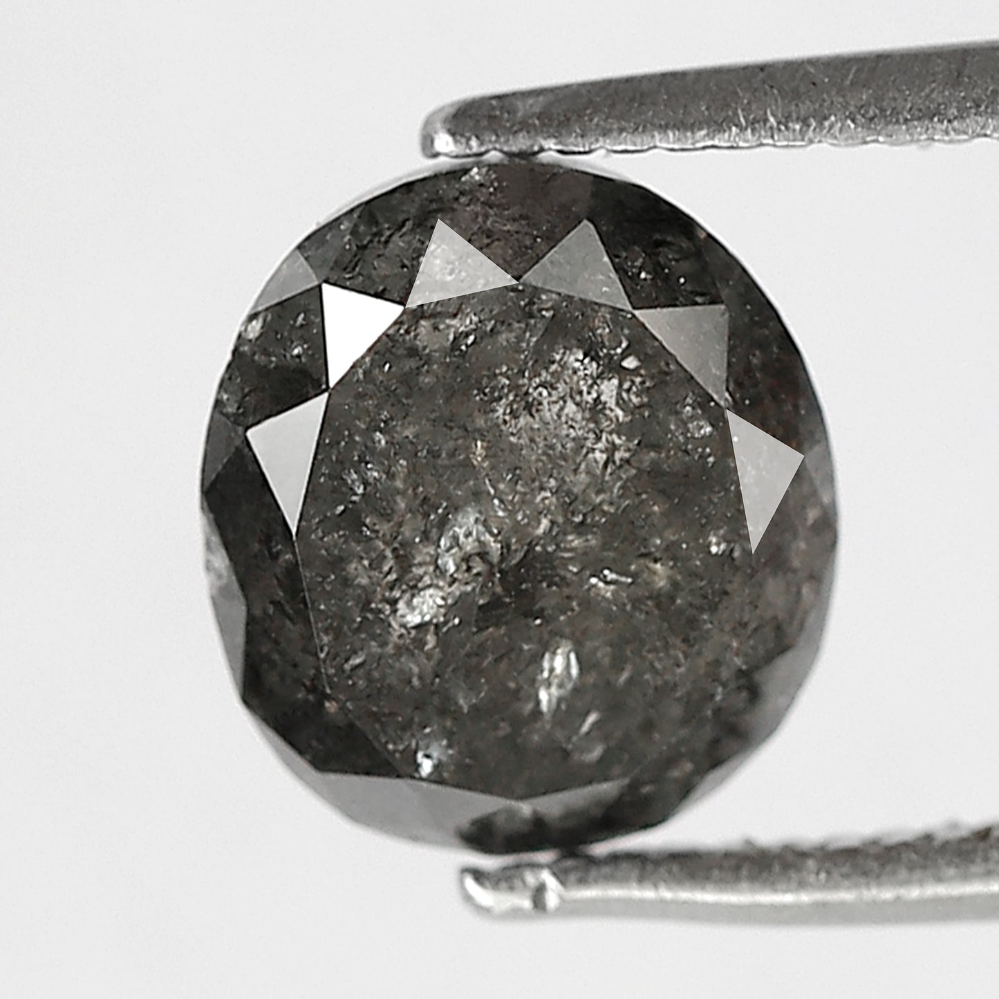 2.74 CT oval salt and pepper diamond 8.40 mm gray-black color natural loose diamond for wedding jewelry