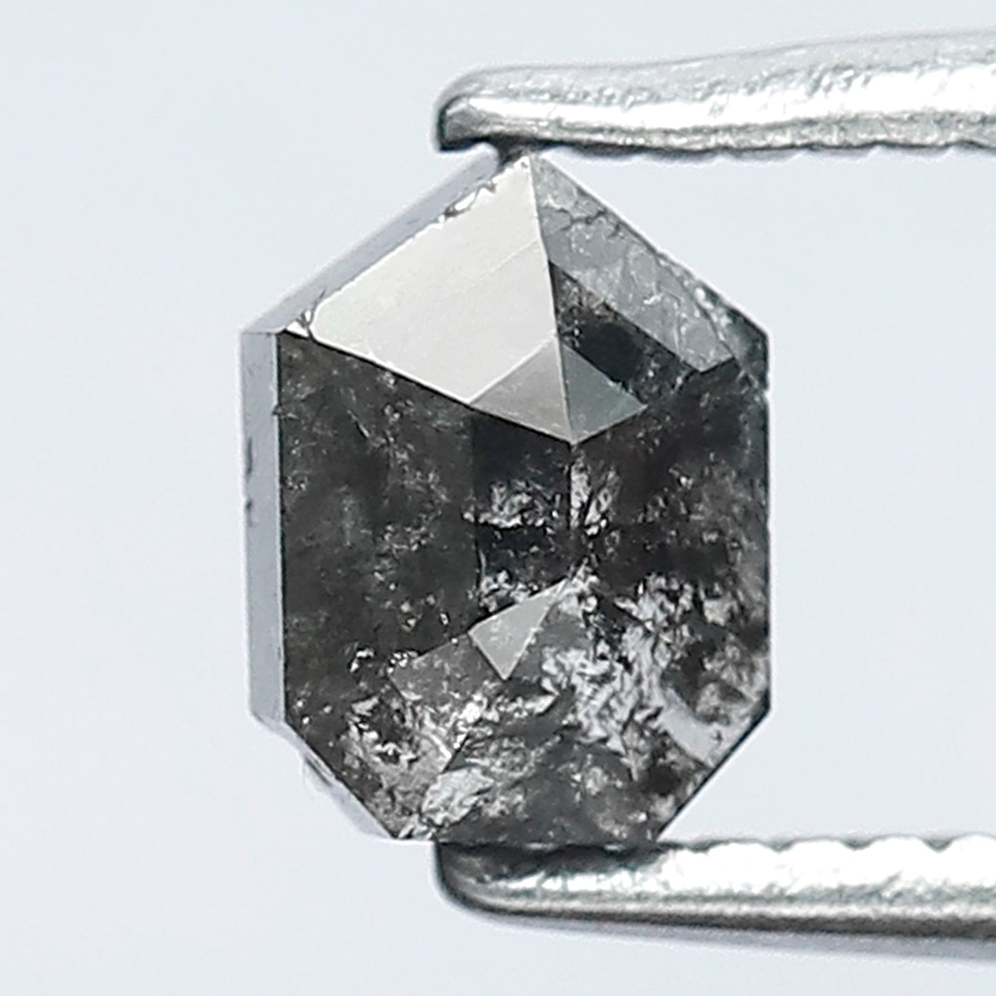 0.68 CT Unique Cut Bullet Shape Salt and Pepper Natural Blackish Grey Diamond