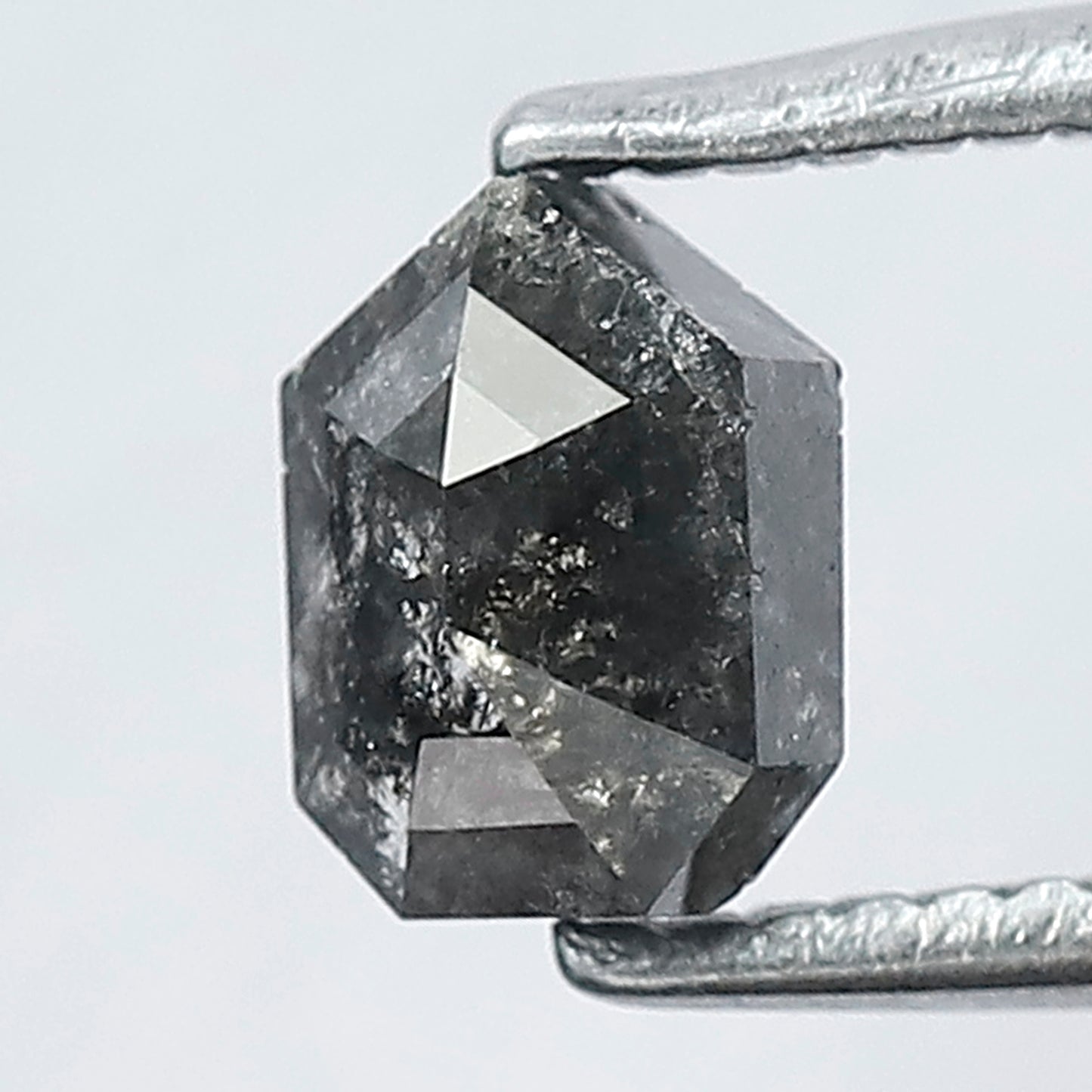 0.68 CT Unique Cut Bullet Shape Salt and Pepper Natural Blackish Grey Diamond