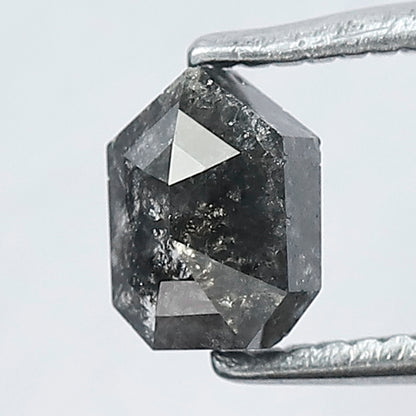 0.68 CT Unique Cut Bullet Shape Salt and Pepper Natural Blackish Grey Diamond