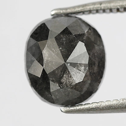 2.74 CT oval salt and pepper diamond 8.40 mm gray-black color natural loose diamond for wedding jewelry