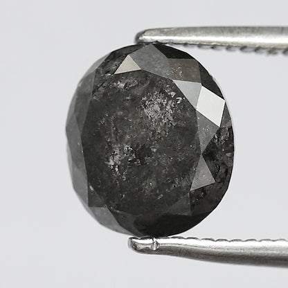 2.74 CT oval salt and pepper diamond 8.40 mm gray-black color natural loose diamond for wedding jewelry