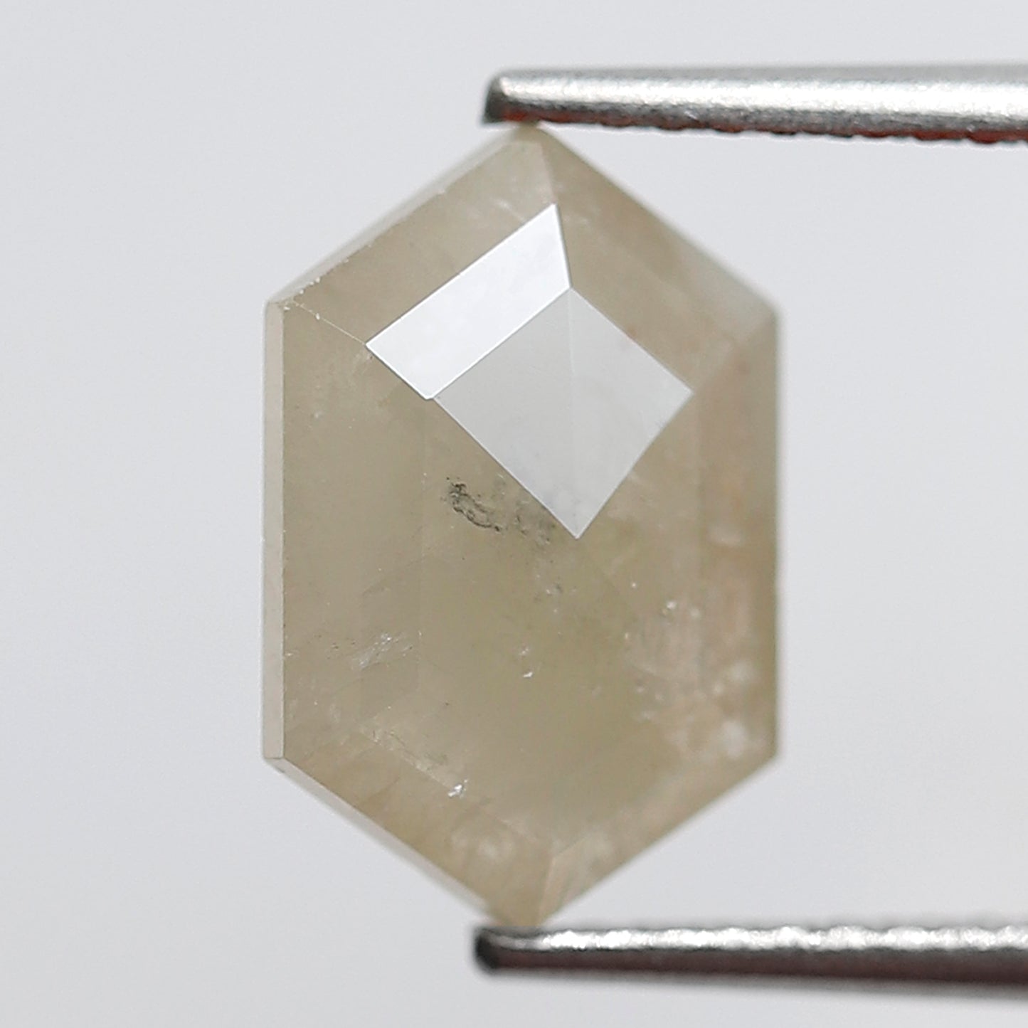 Elongated Hexagon Loose Diamond 2.56 Carat, Natural Misty White Rustic Diamond, Ethical Conflict Free Gem for Jewelry