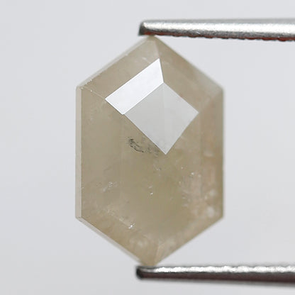 Elongated Hexagon Loose Diamond 2.56 Carat, Natural Misty White Rustic Diamond, Ethical Conflict Free Gem for Jewelry