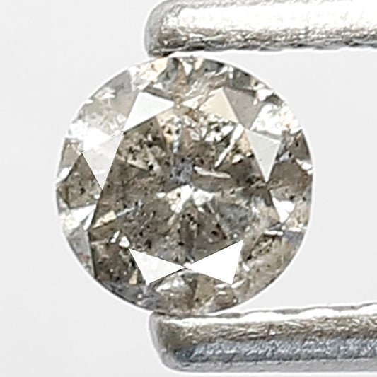 0.19 Ct Round Brilliant Cut Salt and Pepper Diamond 3 MM Loose Natural Grey Black Color diamond