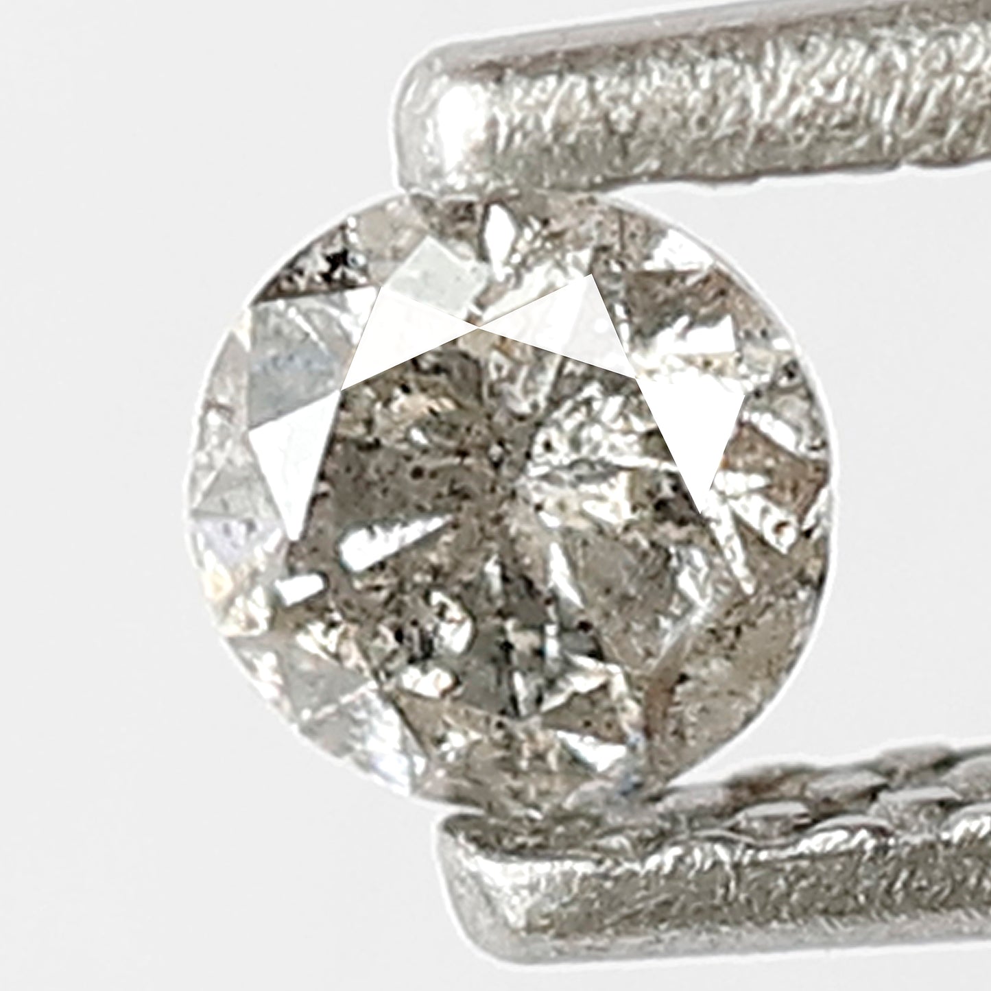 0.19 Ct Round Brilliant Cut Salt and Pepper Diamond 3 MM Loose Natural Grey Black Color diamond