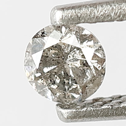 0.19 Ct Round Brilliant Cut Salt and Pepper Diamond 3 MM Loose Natural Grey Black Color diamond