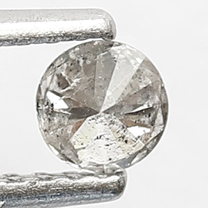 0.19 Ct Round Brilliant Cut Salt and Pepper Diamond 3 MM Loose Natural Grey Black Color diamond
