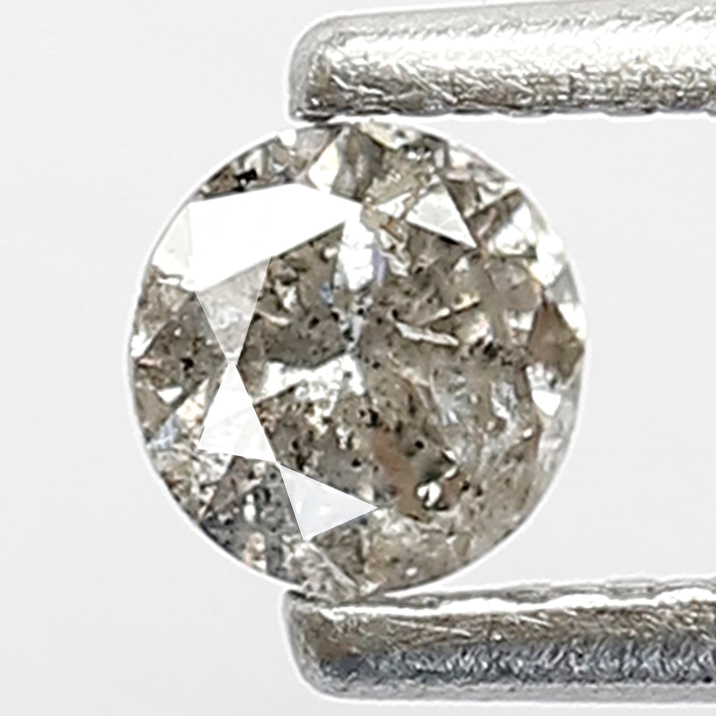 0.19 Ct Round Brilliant Cut Salt and Pepper Diamond 3 MM Loose Natural Grey Black Color diamond