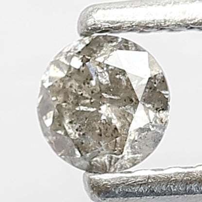 0.19 Ct Round Brilliant Cut Salt and Pepper Diamond 3 MM Loose Natural Grey Black Color diamond