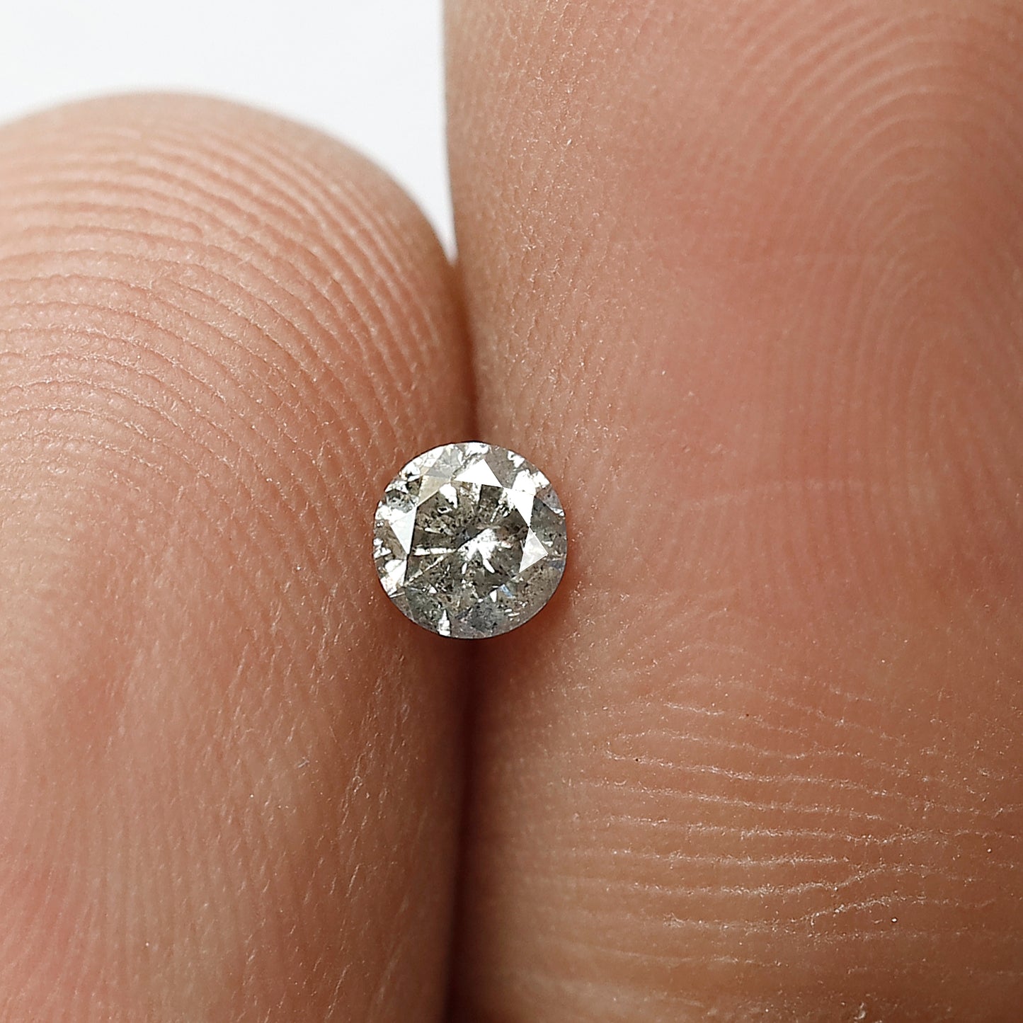 0.19 Ct Round Brilliant Cut Salt and Pepper Diamond 3 MM Loose Natural Grey Black Color diamond
